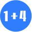 1+4